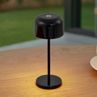 Lucande LED rechargeable table lamp Quill, black, CCT, dimmable