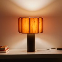 LZF LAMPS LZF Kactos table lamp, cherry wood colour/black, height 52 cm