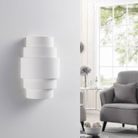 Lindby wall light Marit, height 30 cm, white, plaster, E14