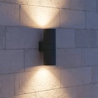 Ideallux Ideal Lux utomhusvägglampa Gun antracit aluminium, Ø 11 cm, upp/ner