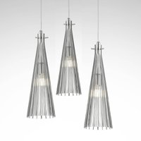 Selène Costa Rica pendant light, 3-bulb, transparent