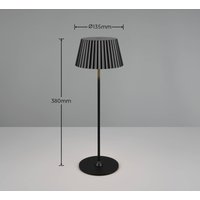 Reality Leuchten Suarez LED table lamp, black, height 39 cm, metal