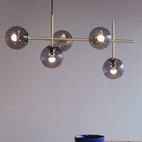 Dyberg Larsen Como suspension, à 5 lampes, laiton