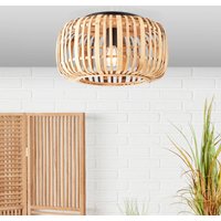 Brilliant Woodrow taklampa, Ø 40 cm, ljust trä, bambu/metall