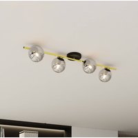 Euluna Taklampa Glassy 4 lampor linjär svart/guld/grå