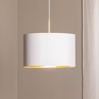 Luminex Hänglampa Soho cylindrisk 1 lampa Ø 40 cm vit/guld