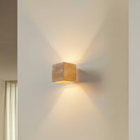 SOLLUX LIGHTING Applique murale Ara en forme de cube en bois