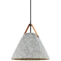 DFTP by Nordlux Pendellampa Strap, ljusgrå, Ø 36 cm, metall/läder
