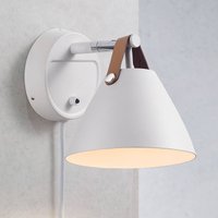 DFTP by Nordlux Strap wall light with leather strap, white