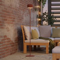 EGLO Solar LED patio lamp, orange, height 120 cm