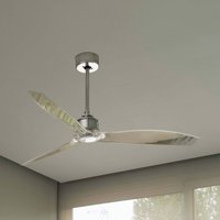 FARO BARCELONA Ventilateur de plafond Just Fan M, chrome/transparent