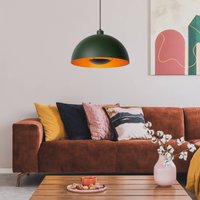 Lucide Hänglampa Siemon av stål, Ø 40 cm, grön