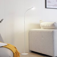 Lindby Maori LED floor lamp, white, metal, CCT, dimmable
