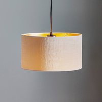 EMIBIG LIGHTING Jari hanging light, fabric shade, 1-bulb, white-gold