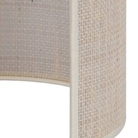 Euluna wall light, jute, white/ecru, semi-circular, height 24 cm