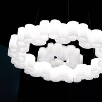 Stilnovo LED-pendellampa Honey, dimbar, rund, 58 cm