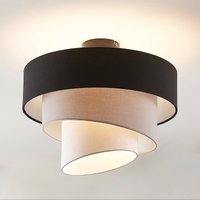 Lindby ceiling lamp Coria, black/grey/white, Ø 40 cm, E27