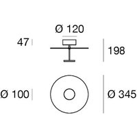 Linea Light LED-taklampa Stilo_S, vit, Ø 35 cm