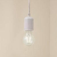 Lindby pendellampa Hattie, vit, Ø 4,7 cm, metall, E27