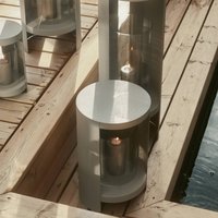 Lanterne AYTM Ora, gris-brun, hauteur 28,2 cm, verre, aluminium