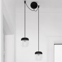 UMAGE Acorn hanging lamp two-bulb, black/steel