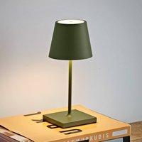 Sigor Lampe de table LED rechargeable Nuindie mini, USB-C, vert sapin, intensité
