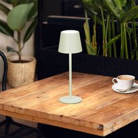 FH Lighting Lampe à poser rechargeable LED Roxi, vert menthe, métal, IP54, variateur