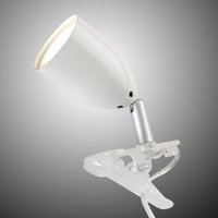 Brilliant Modern LED clip-on light LEO in white