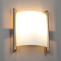 Lindby vägglampa Filippa, 20 cm, nickel, glas, E27