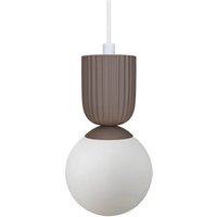 Hängeleuchte Sadie, hellbraun, Ø 15 cm, Glas/Keramik