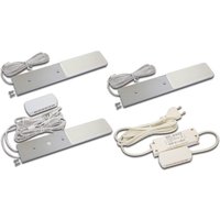 Hera LED under-cabinet light S-Pad F, set of 3, aluminium 4,000 K Dimmable
