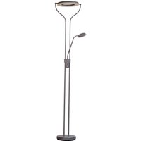 FISCHER & HONSEL LED-golvlampa Davos, sandgrå, höjd 180 cm, 2 lampor, CCT