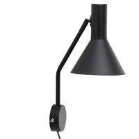 Applique murale FRANDSEN Lyss, noire, prise, hauteur 42 cm, E27