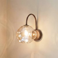 TK Lighting Lava wall light, brown, glass, height 21 cm, G9