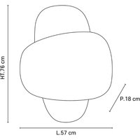 MARKET SET vägglampa Screen 70's, 76 cm, björk/curry, textil