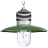 K.S. Verlichting Klassisk utomhuspendellampa Ampere aluminium/grön