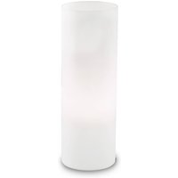 Ideallux Bordslampa Edo av vitt glas, höjd 35 cm