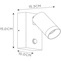 Lucide Outdoor wall spotlight Taylor Sensor, 1-bulb white