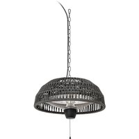 Lucande Hänge-Heizstrahler Calenza, schwarz, Ø 50cm, 1.500 W