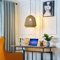 Lindby pendant light Otso, 40 cm high, bamboo, E27