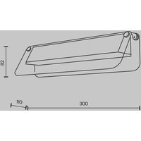 Maytoni LED-vägglampa FLAT, grå/mässing, bredd 30 cm, glas/metall
