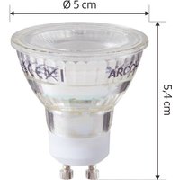 Arcchio LED bulb GU10 2.5W 6500K 450lm glass set of 10