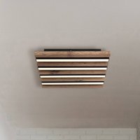 Globo Plafonnier LED Hayden, longueur 30 cm, noir/bois foncé