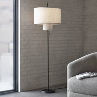 New Works Margin floor lamp, beige, Ø 46 cm height 153 cm fabric