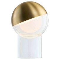FRANDSEN LED rechargeable table lamp Pila, brass, 20 cm, dimmable