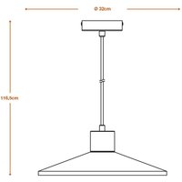 LEDVANCE Concrete Wood hänglampa, Ø 32 cm, betong, grå