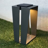 Les Jardins LED-solcellslampa Skaal av aluminium, 40 cm, grå