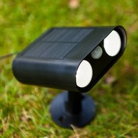 LUTEC BINGO LED ground spike light, black, 16 cm, sensor, IP54