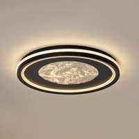 Lucande LED-taklampa Tillian, svart/guld, 50 cm, dimbar