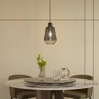 Lucande Tinko cage pendant light, black, 20 cm